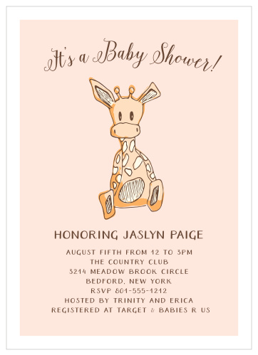 Giraffe baby deals shower invitations