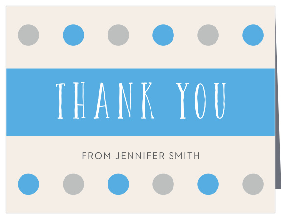 The Polka Dot Boy Foil Thank You Cards are perfect for showing gratitude to those who welcomed your latest addition.