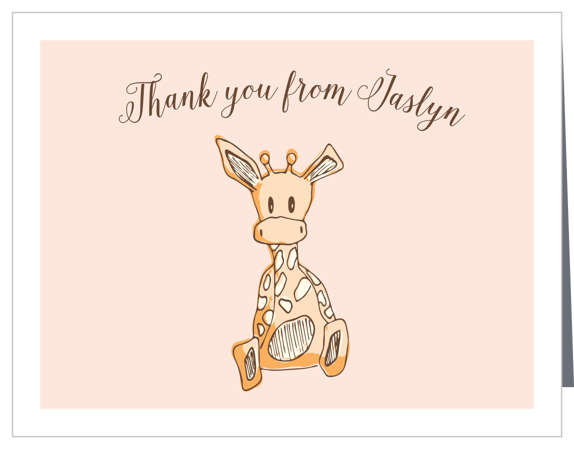 Giraffe Girl Baby Shower Thank You Cards