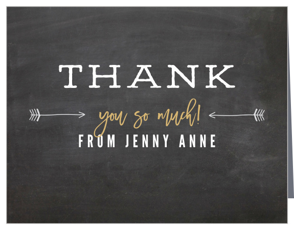 Make sure your guests know how much you appreciate them using the Baby Chalk Foil Baby Shower Thank You Cards.