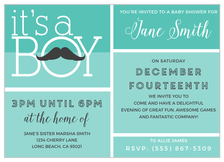 This trendy Mustachio Mayhem Baby Shower Invitation is perfect for your little gent-to-be! 