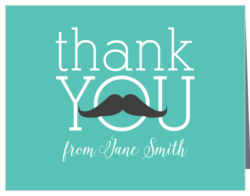 Everybody loves an adorable mustache, and that's exactly what you get with this Mustachio Mayhem Baby Shower Thank You Card. 