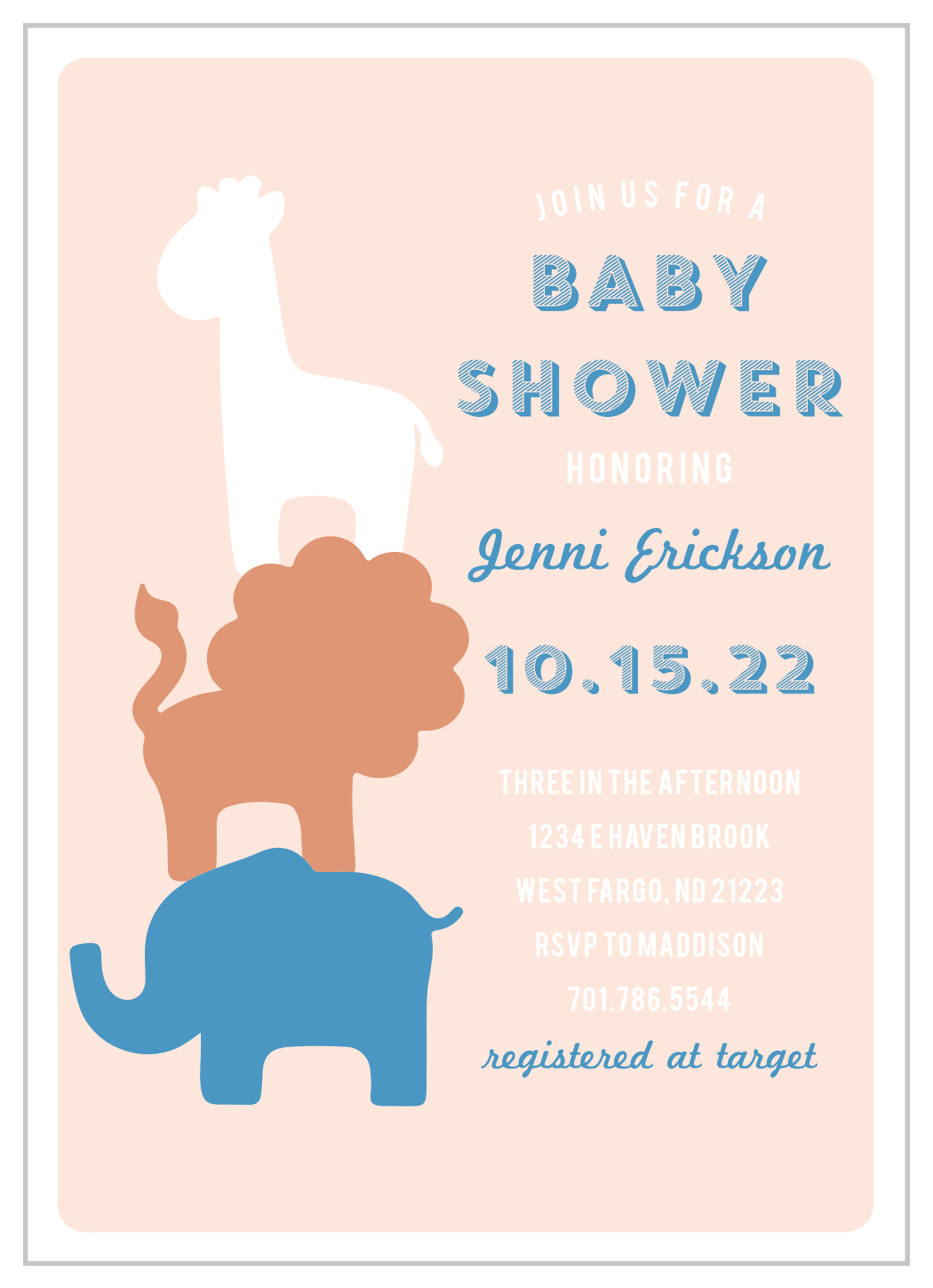 Safari Soiree Foil Baby Shower Invitations