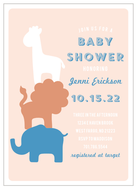 Throwing a safari-themed baby shower? Then you need the Safari Soiree Foil Baby Shower Invitations.