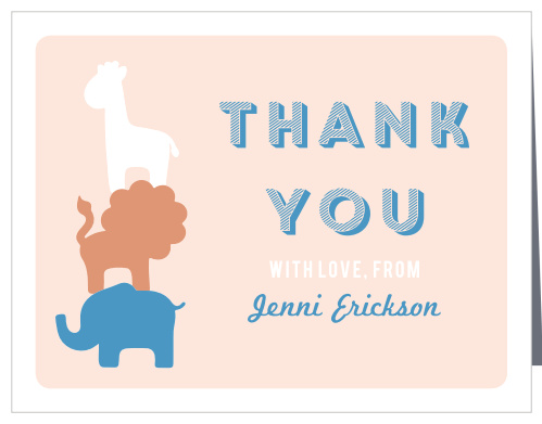 Safari Soiree Foil Baby Shower Thank You Cards