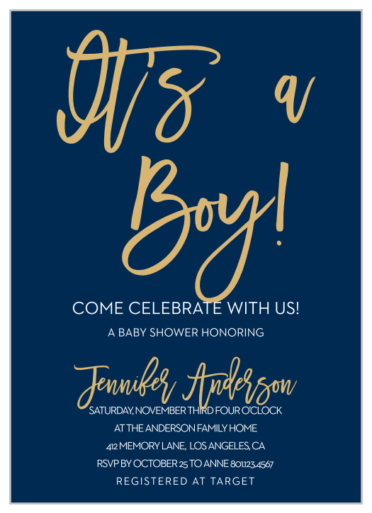 Outer Space Baby Shower Invitations Boy