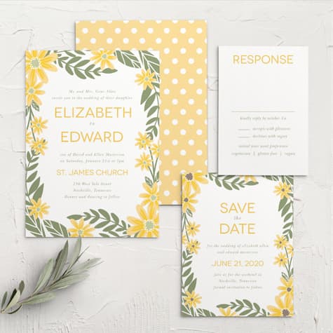 Sunny Flowers Wedding Invitations