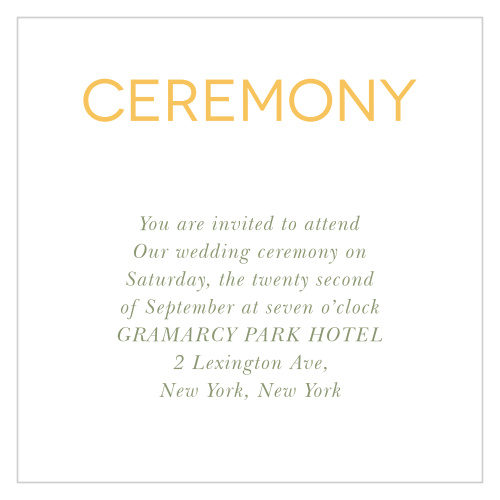 Create completely customized invites to your ceremony with the Sunny Flowers Ceremony Cards. 