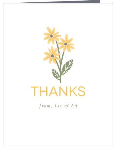Sunny Flowers Wedding Thank You Cards
