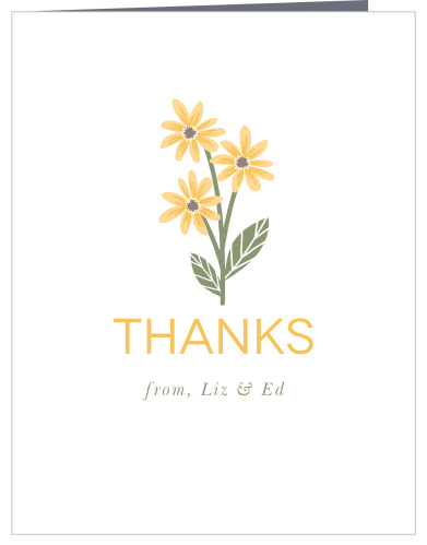 Share your gratitude with the bright florals of the Sunny Flowers Wedding Thank You Cards.