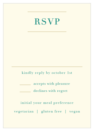 Collect RSVPs for your sumptuous wedding with the Peacock Feather Response Cards.