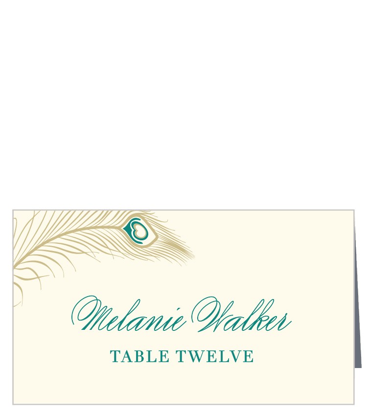 Peacock Feather Place Cards