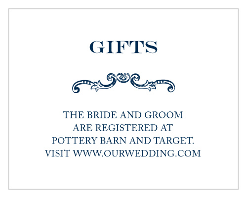 The Victorian Luxe Registry Cards are small, sumptuous and completely customizable enclosure cards.