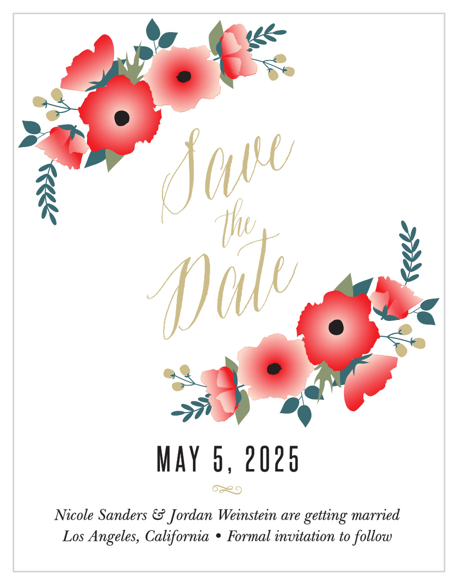 Watercolor Floral Save the Date Cards