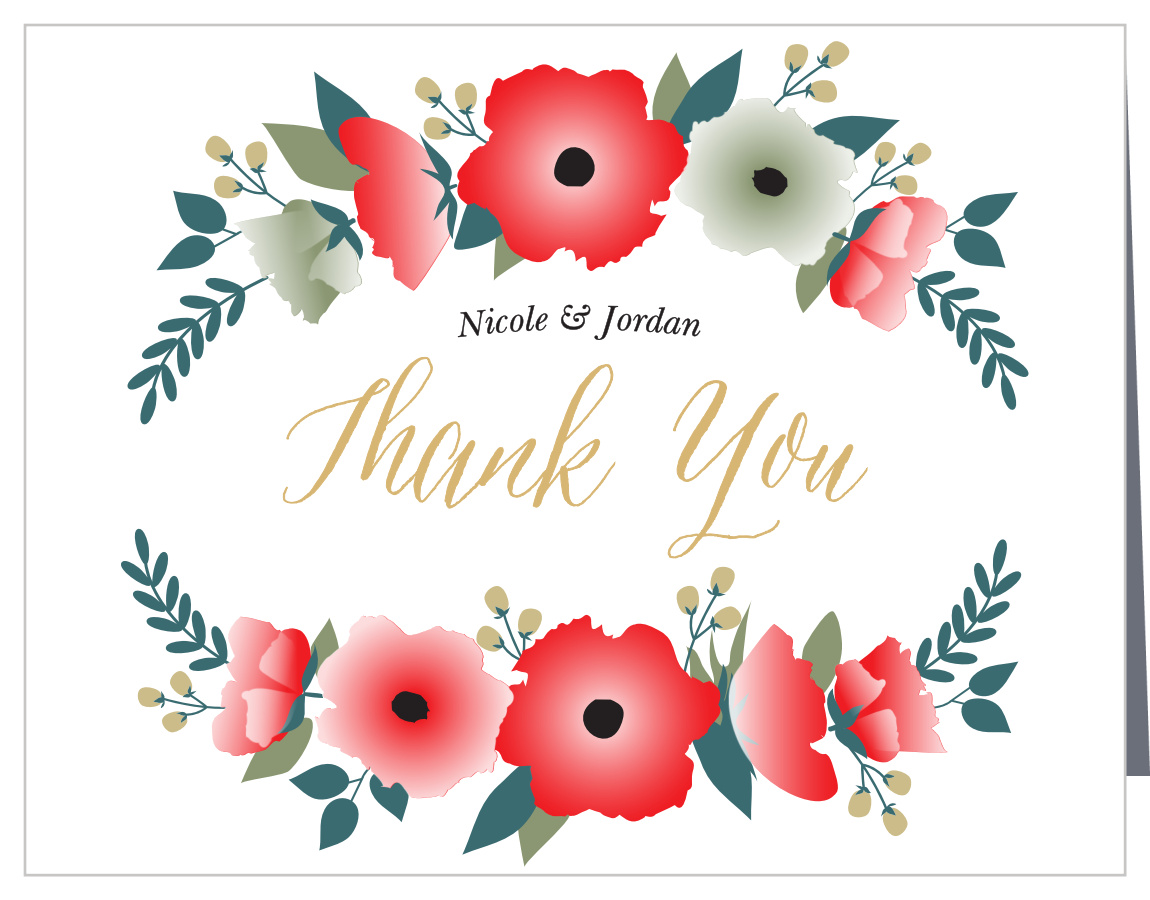 Watercolor Floral Wedding Thank You Cards