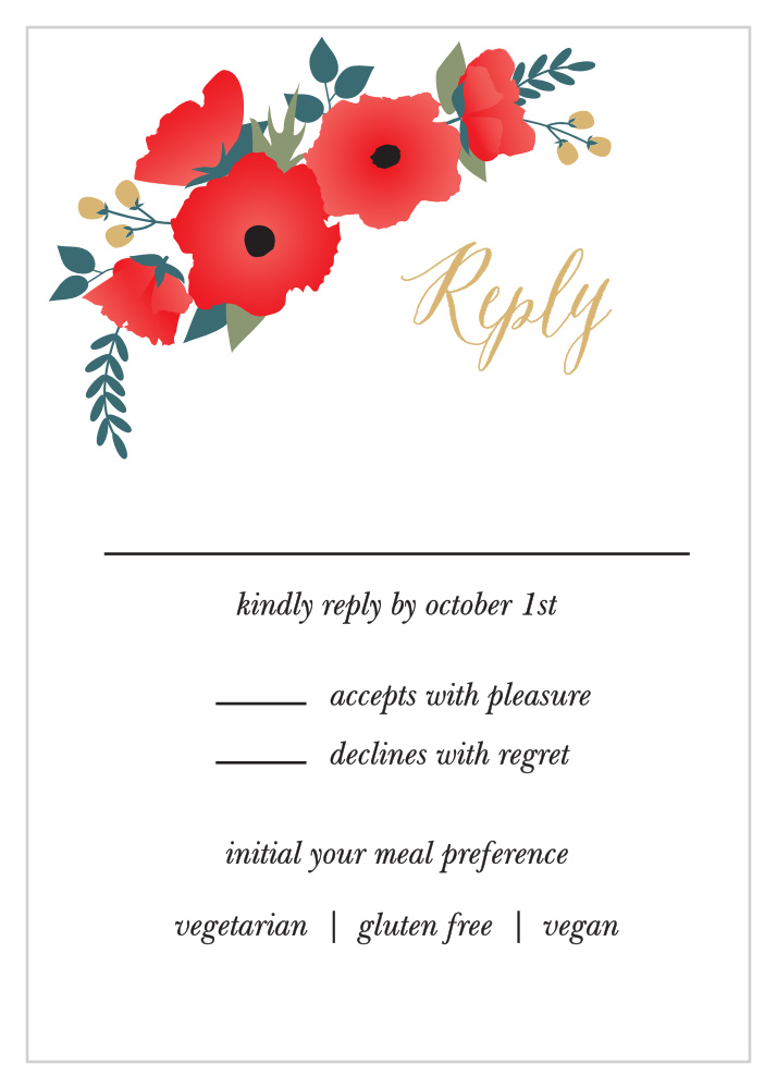 Watercolor Floral Foil Response Cards