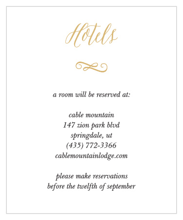 Help your guests find the best local hotel with Watercolor Floral Foil Accommodation Cards.