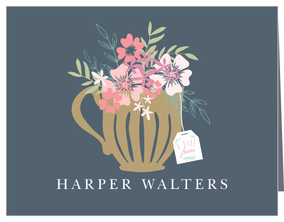 Show your guests your sincere gratitude with the fresh and elegant design of the Tasteful Tea Pot Thank You Cards