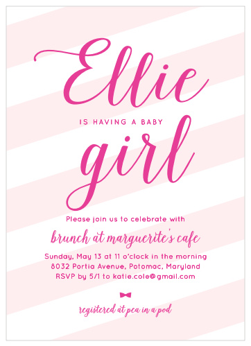 Invite your guests to your precious one's baby shower using the Stunning Stripes Baby Shower Invitation Card.