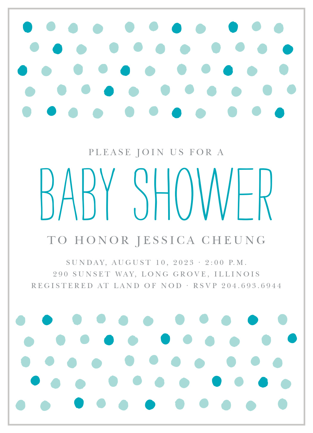 Painted Dots Baby Shower Invitations