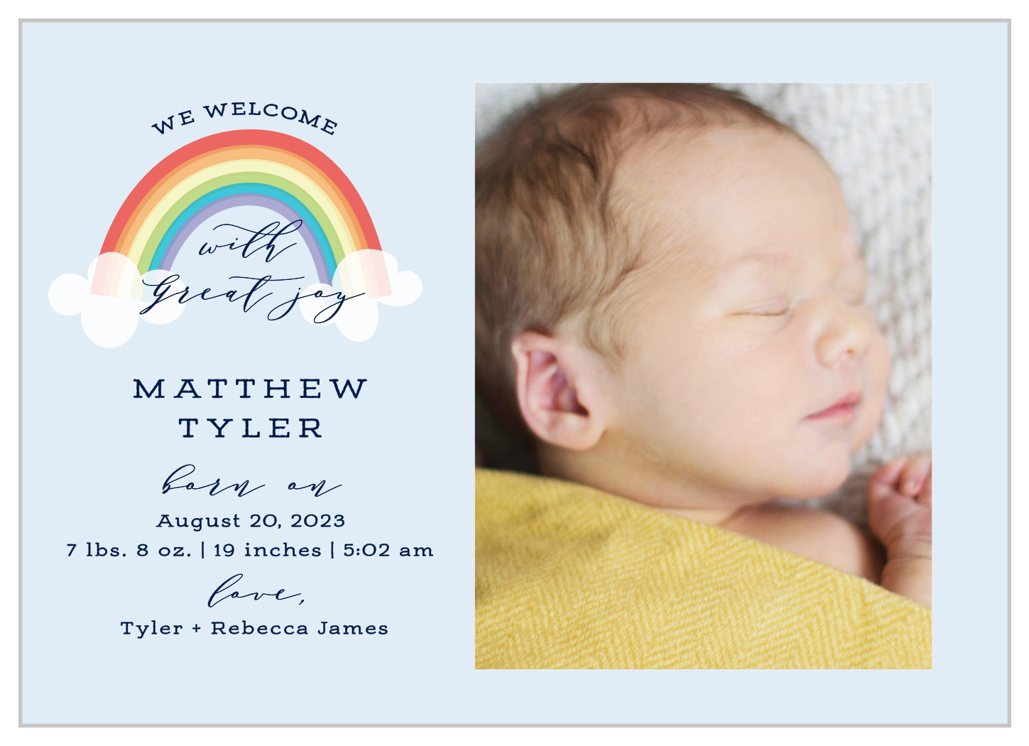 Colors of the Rainbow Birth Announcements