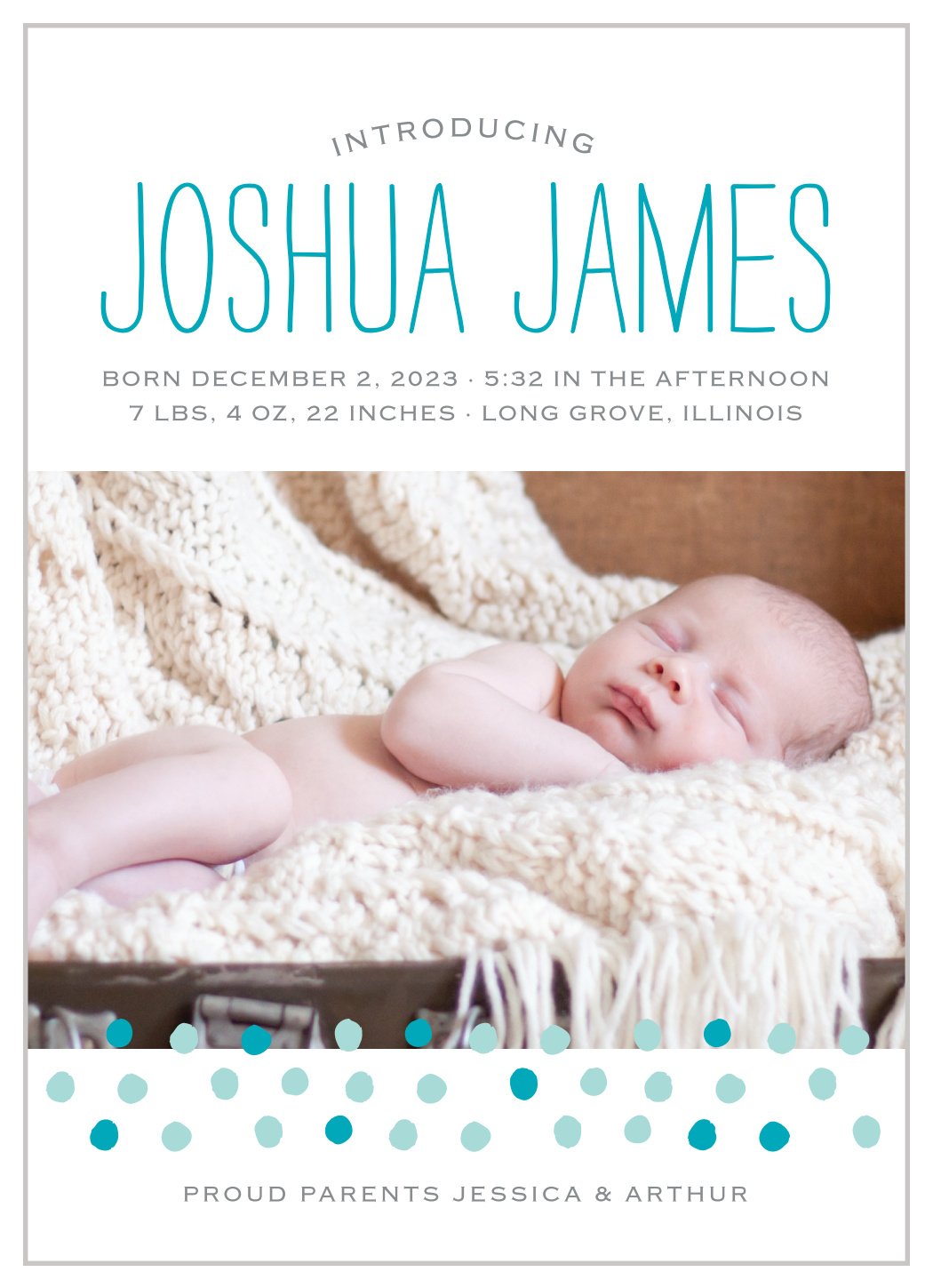 Painted Dots Birth Announcements