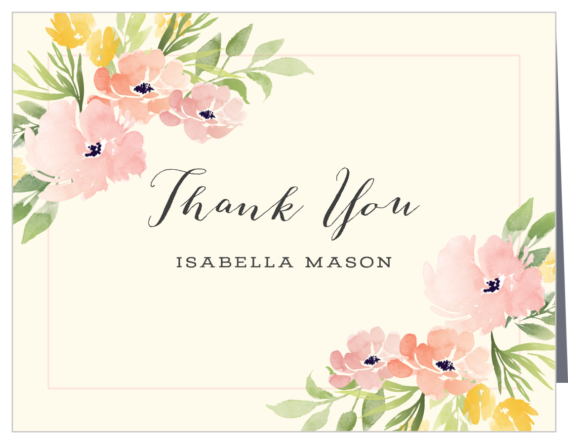 Pretty Poppies Baby Shower Thank You Cards