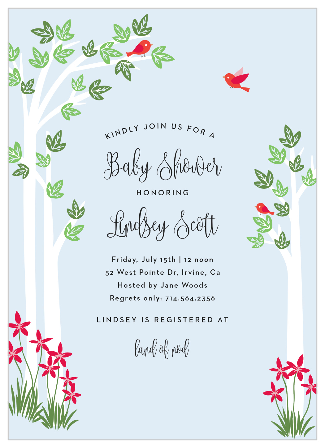 Enchanted Woodland Baby Shower Invitations