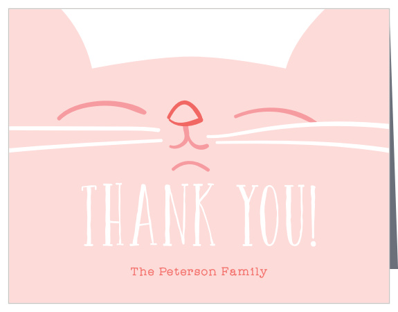 Accent your thanks with the cute whiskers of the Kitty Kat Baby Shower Thank You Cards.