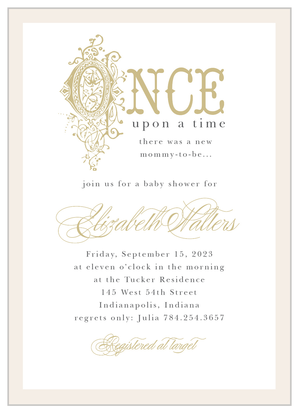 Once Upon A Time Baby Shower Invitations