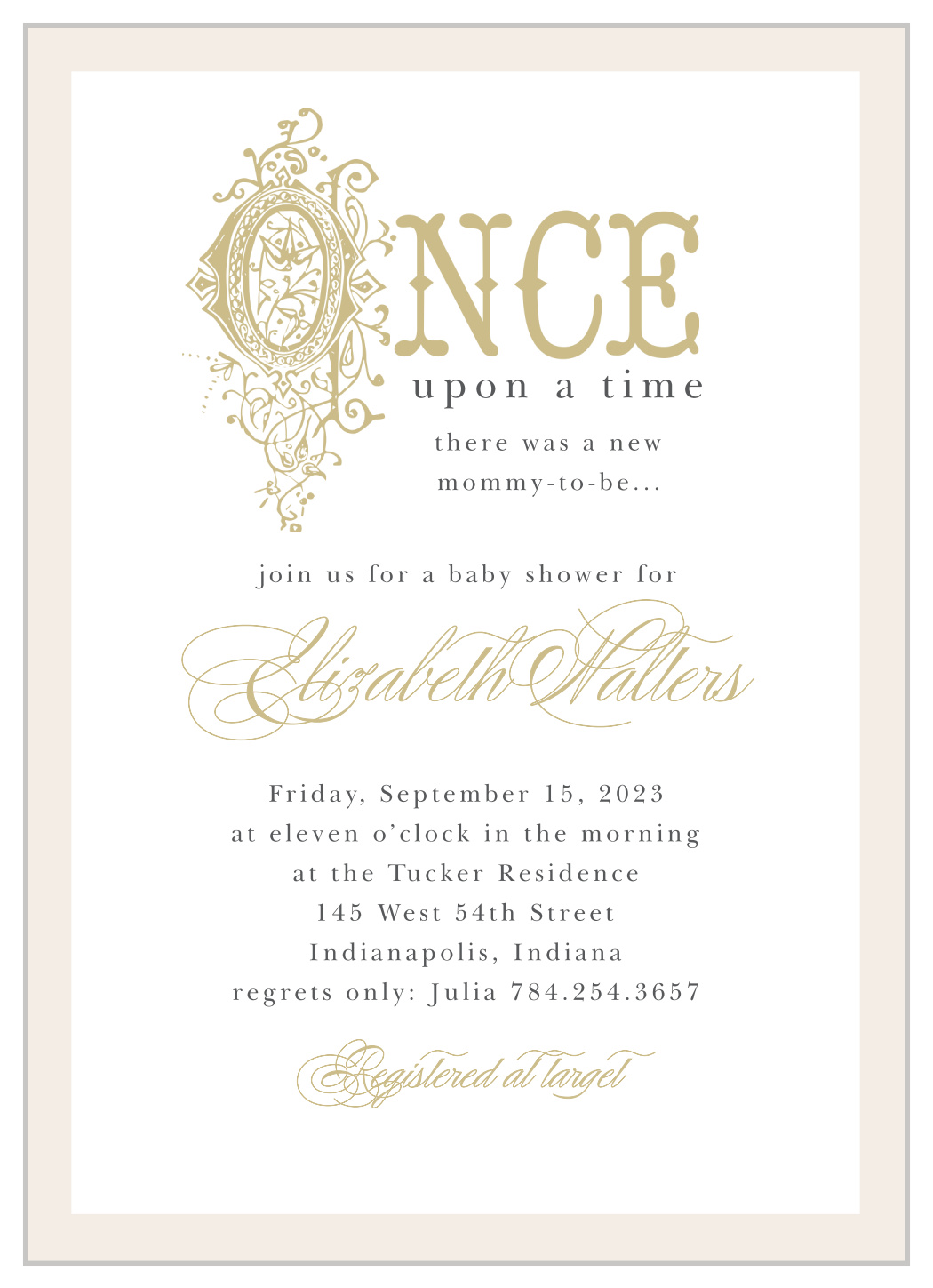 Once Upon A Time Baby Shower Invitations