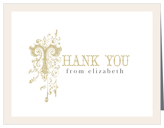 Share your gratitude with the ornate storybook lettering of the Once Upon A Time Thank You Cards.