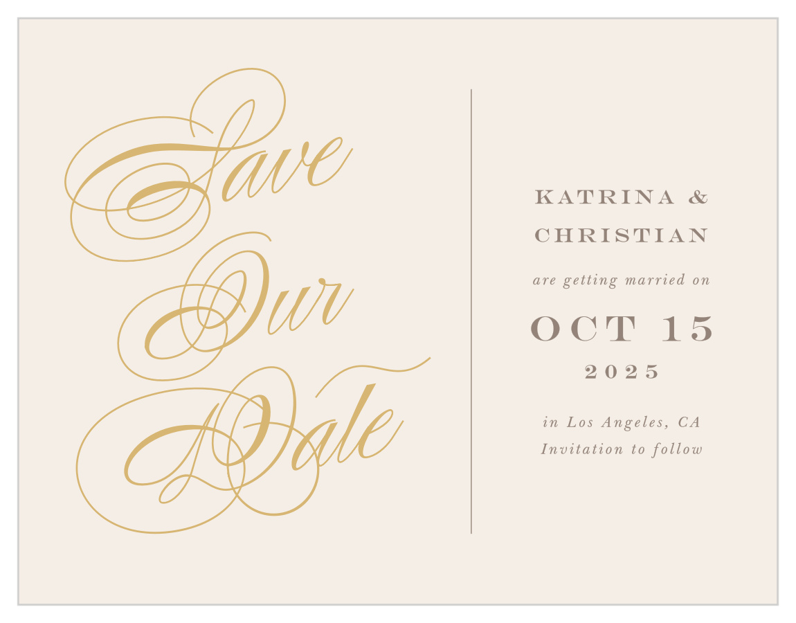 Ribbon & Scrolls Save the Date Magnets