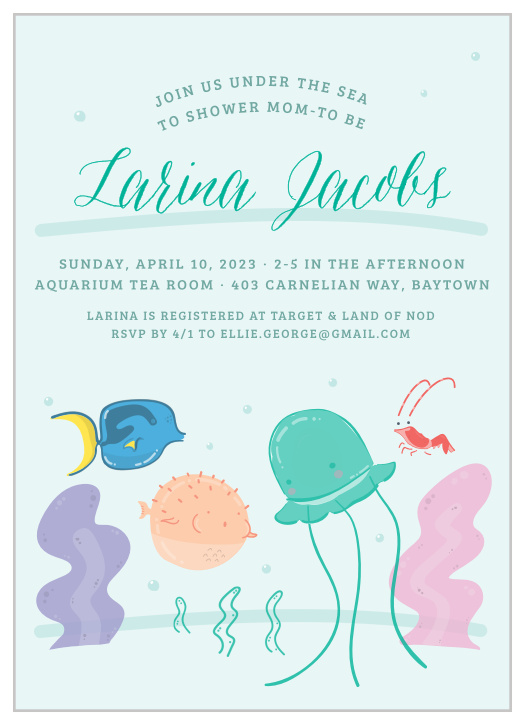 Floating baby store shower invitation wording