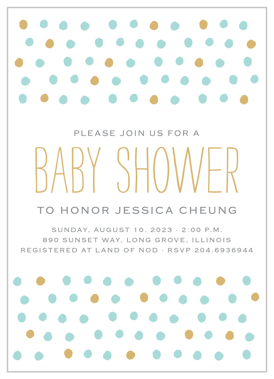 Painted Dots Foil Baby Shower Invitations