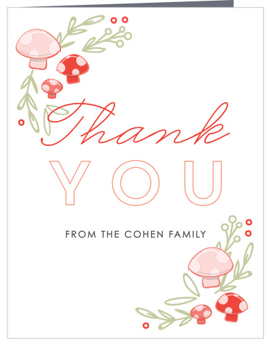 Mushroom Forest Baby Shower Thank You Cards