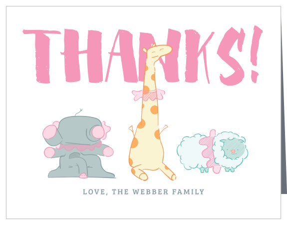 Share your thanks with the At the Zoo Thank You Cards.