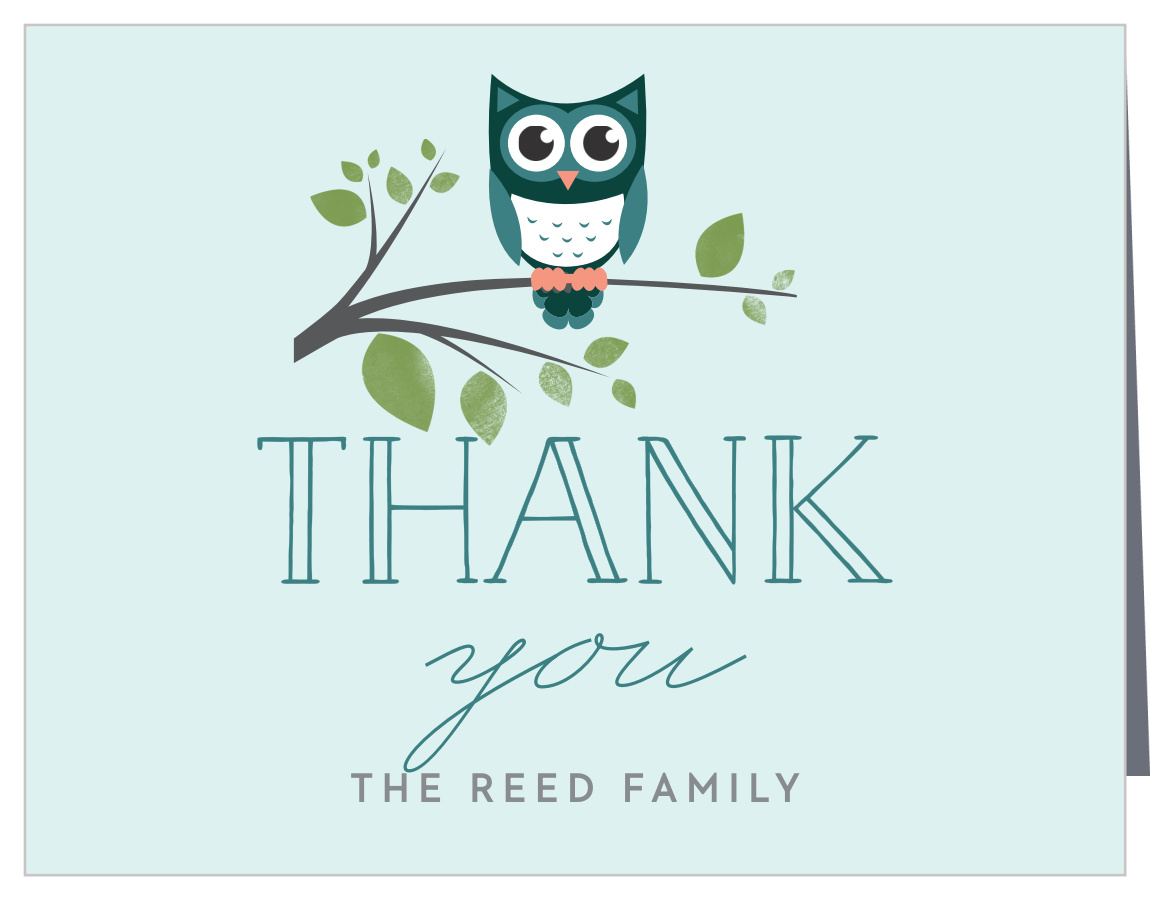 Night Owl Baby Shower Thank You Cards