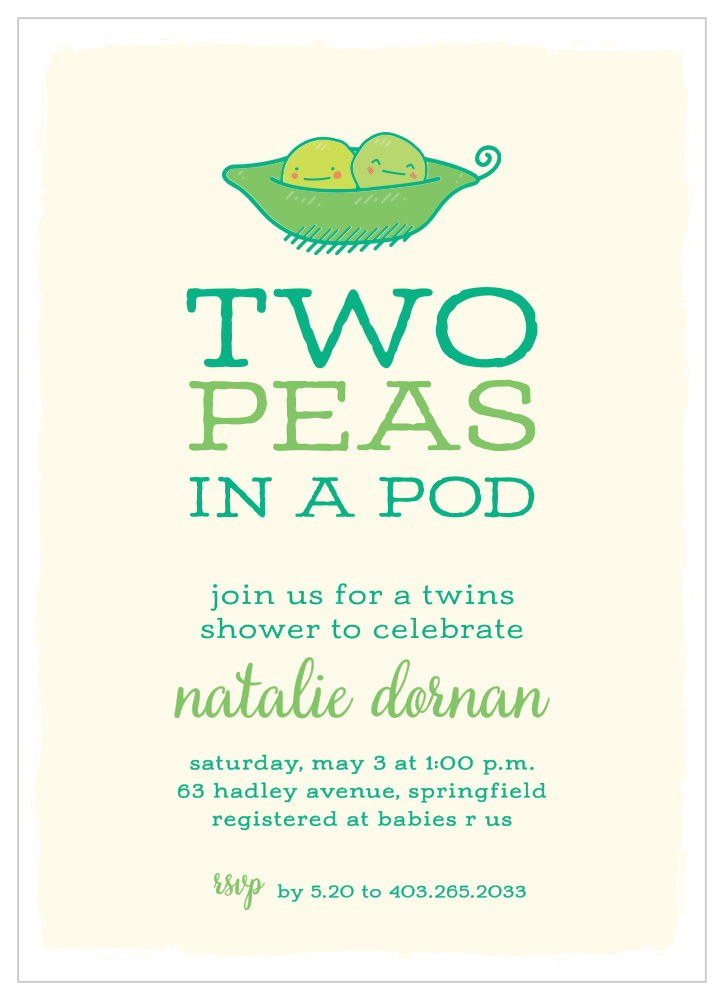 Peas in a Pod Baby Shower Invitations