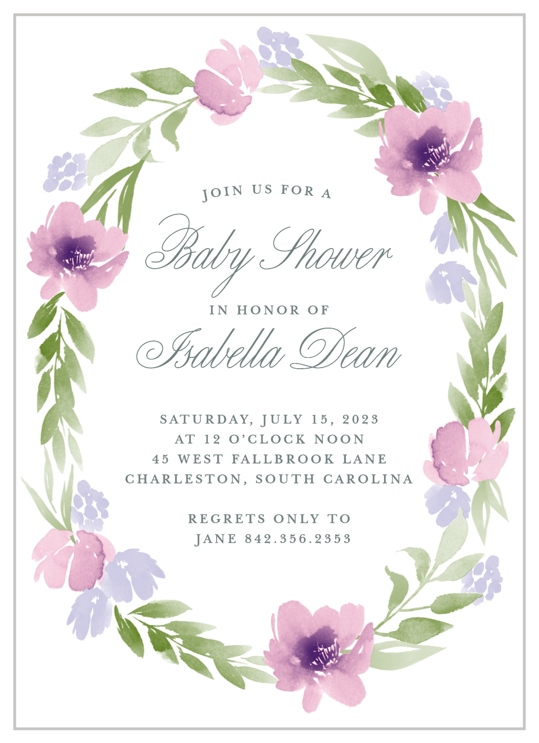 Floral Delight Baby Shower Invitations