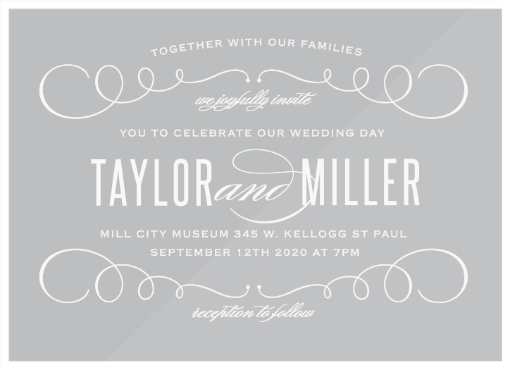 The Swirl Frame Wood Wedding Invitation marries classic and modern in this fresh landscape style design.