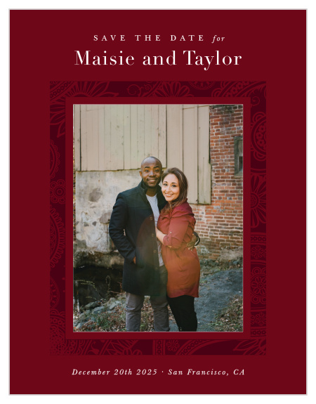 Mark a spot on your friends and family's calendar with our Forever Paisley Save the Date Magnets.