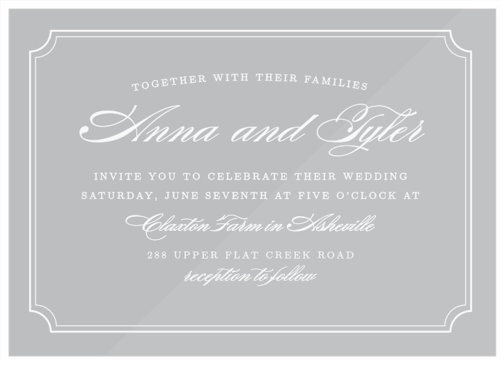 Looking for a card packed with class? The bold sophistication of the Simple Frame Clear Wedding Invitations announces your wedding with timeless style.