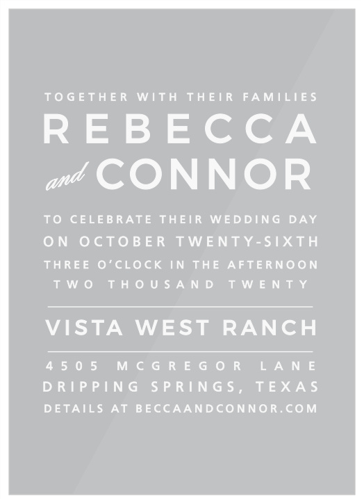 The Modern Stack Clear Wedding Invitations are a sophisticated and simple way to give your loved ones the official invite to your special day.