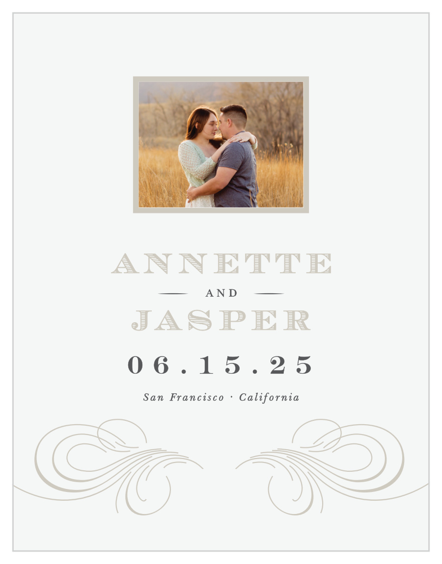 Streamlined Scroll Save the Date Magnets