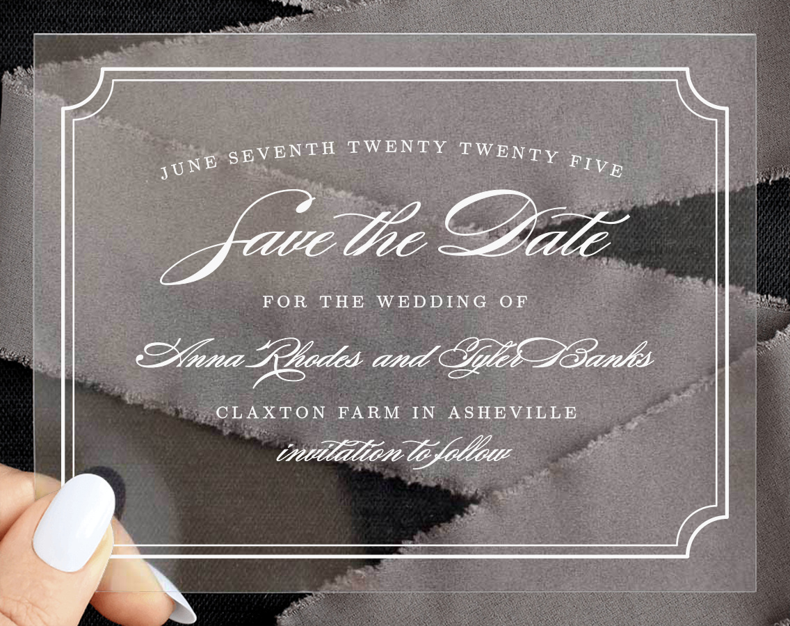 Simple Frame Clear Save the Date Cards