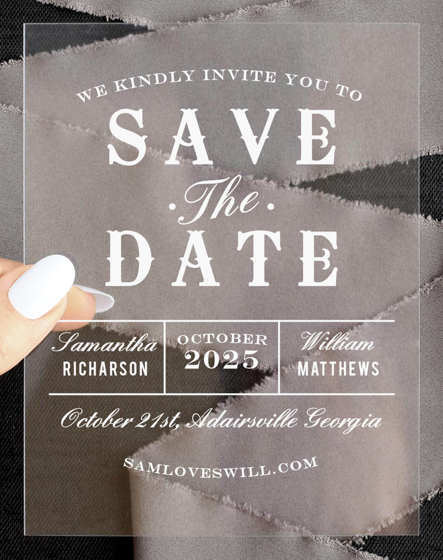 Country Bash Clear Save the Date Cards