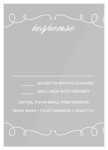 The Swirl Frame Clear Response Cards adds a touch of fun to your wedding.