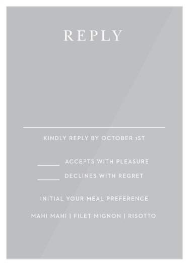 The Simplicity Swirls Clear Response Cards are perfectly elegant that adapt to any wedding theme.