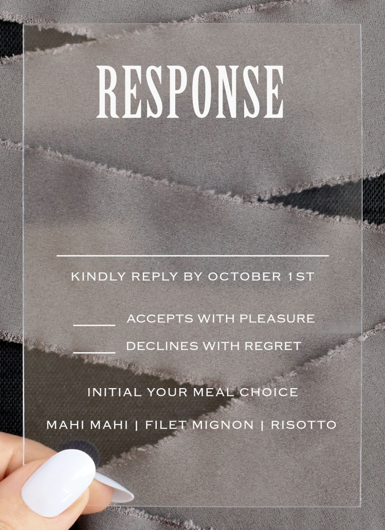 Antique Luxury Clear Response Cards